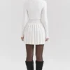 Willow White Cashmere Blend Pleated Skated Mini Dress