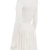 Willow White Cashmere Blend Pleated Skated Mini Dress