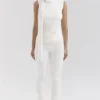 Wren Ivory Cashmere Slim Cigarette Pants