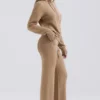 Yalina Camel Cashmere Blend Trousers