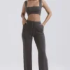Yalina Charcoal Cashmere Blend Trousers
