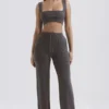 Yalina Charcoal Cashmere Blend Trousers
