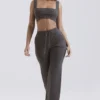 Yalina Charcoal Cashmere Blend Trousers