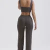 Yalina Charcoal Cashmere Blend Trousers