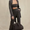 Yalina Charcoal Cashmere Blend Trousers