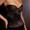 Yara Black Lace Strapless Corset Top