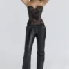Yara Black Lace Strapless Corset Top