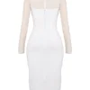 Yasmin White Plunge Midi Dress