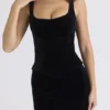 Yasmina Black Velvet Hourglass Maxi Dress – Limited Edition