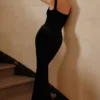 Yasmina Black Velvet Hourglass Maxi Dress – Limited Edition