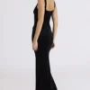 Yasmina Black Velvet Hourglass Maxi Dress – Limited Edition