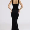 Yasmina Black Velvet Hourglass Maxi Dress – Limited Edition