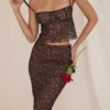Yolanda Black Lace Midi Skirt