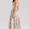 Ysabella Cream Floral Print Cotton Midi Sundress