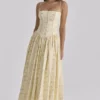 Ysabella Floral Lemon Print Cotton Midi Sundress