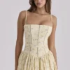 Ysabella Floral Lemon Print Cotton Midi Sundress