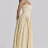 Ysabella Floral Lemon Print Cotton Midi Sundress