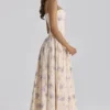 Ysabella Ivory Sweet Peony Floral Print Cotton Midi Sundress