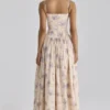 Ysabella Ivory Sweet Peony Floral Print Cotton Midi Sundress
