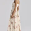 Ysabella Ivory Vintage Rose Print Cotton Midi Sundress