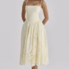 Ysabella Lemon Custom Lace + Broderie Anglaise Midi Sundress