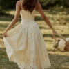 Ysabella Lemon Custom Lace + Broderie Anglaise Midi Sundress