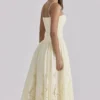 Ysabella Lemon Custom Lace + Broderie Anglaise Midi Sundress