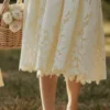 Ysabella Lemon Custom Lace + Broderie Anglaise Midi Sundress
