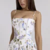 Ysabella Off White Vintage Ribbon Print Cotton Midi Sundress