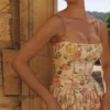 Ysabella Warm Rose Print Cotton Midi Sundress