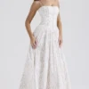 Ysabella White Posy Print Cotton Maxi Sundress