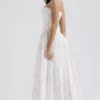 Ysabella White Posy Print Cotton Maxi Sundress
