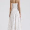 Ysabella White Posy Print Cotton Maxi Sundress