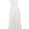 Ysabella White Posy Print Cotton Maxi Sundress
