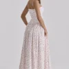 Ysabella White Rose Print Cotton Midi Sundress