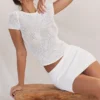 Yves White Knit Top