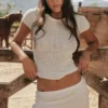 Yves White Knit Top