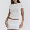 Yves White Knit Top