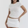 Yves White Knit Top