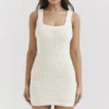 Zaira Cream Chenille Knit Mini Dress