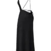 Zanab Black Thigh Slit Maxi Dress