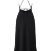 Zanab Black Thigh Slit Maxi Dress