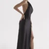 Zanab Black Thigh Slit Maxi Dress