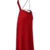 Zanab Red Rose Thigh Slit Maxi Dress