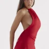 Zanab Red Rose Thigh Slit Maxi Dress