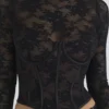 Zoe Black Lace Long Sleeve Corset Top