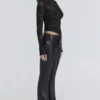 Zoe Black Lace Long Sleeve Corset Top