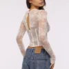 Zoe Vintage Ivory Lace Long Sleeve Corset Top